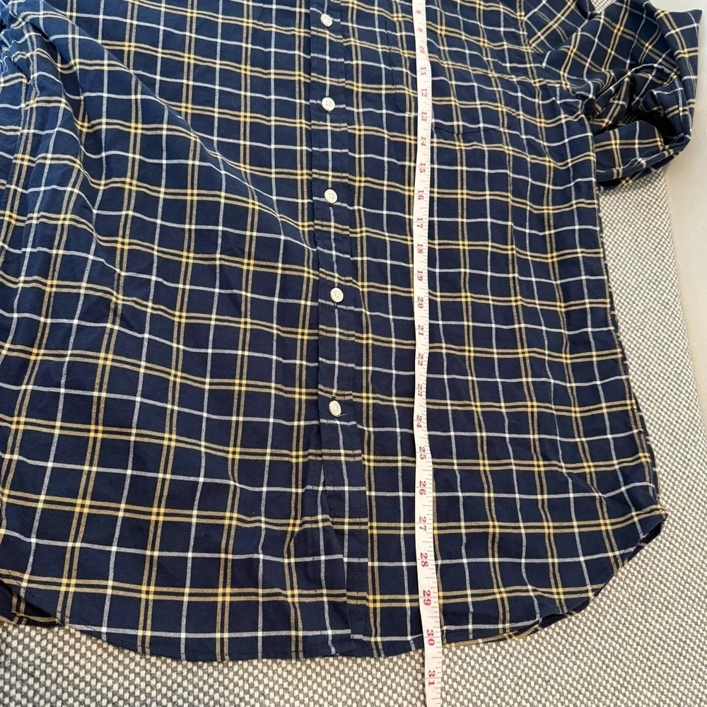 J. Crew Plaid Oxford Cloth Button Down size L